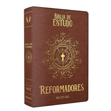 Imagem de Bíblia King James 1611 De Estudos Reformadores - Capa Luxo Marrom - BV