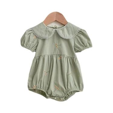 Imagem de Macacão De Primavera Para Meninas Recém-Nascidas Com Flores Bordadas, 