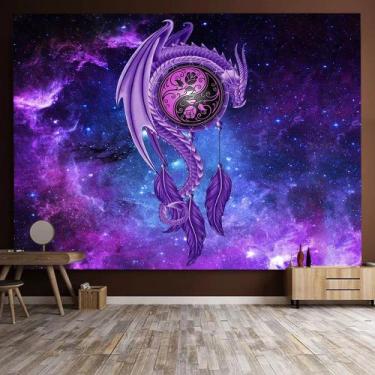 Imagem de Estética de sala de parede de tapeçaria de dragão chinês 280x150cm - y