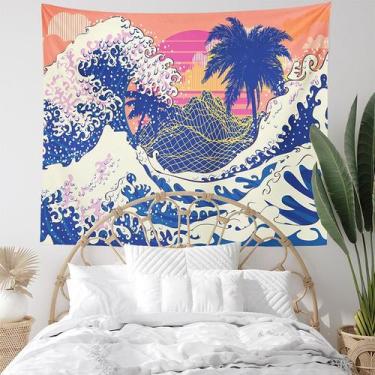 Imagem de Tapeçaria, paisagem, parede de coqueiro, 150x100cm, microtecido - yiwe