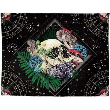 Imagem de Tapestry Horror Halloween Skeleton Wall 150x100cm em microtecido - yiw