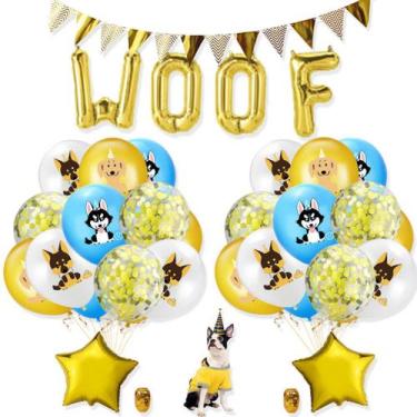 Imagem de Kit de balão de festa Woof Dog 26 unidades de balão de confete em folh