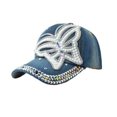 Imagem de Boné de beisebol Jeans Trucker com strass para adultos - Yiweisai