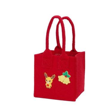 Imagem de Bolsa de doces de feltro de maçã com cordão de Natal para crianças - y