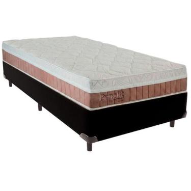 Imagem de Cama Box Solteiro e Colchão Benefit Molas Ensacadas Colchobel Preto