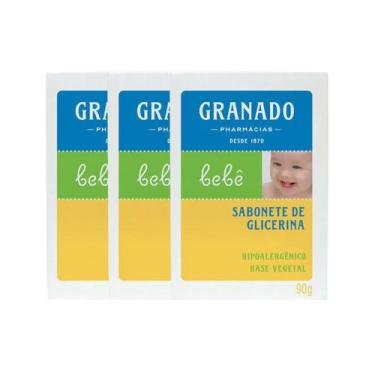 Imagem de 3 Sabonete em Barra de Glicerina Granado Bebê Tradicional 90g
