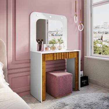 Imagem de Penteadeira Camarim Rouge Branco/Naturalle - Bechara Móveis - JB Becha