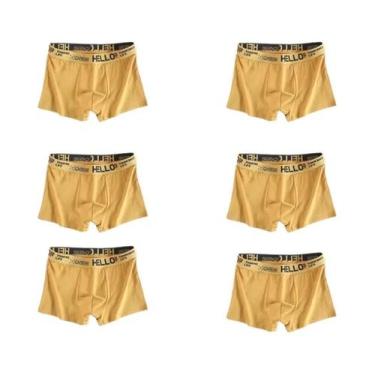 Imagem de 6 peças roupa interior masculina pura calcinha shorts boxer respirável