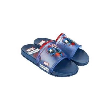 Imagem de Chinelo Slide Infantil Marvel Hero Squad Capitão América - AZUL MARINHO - 28-Masculino
