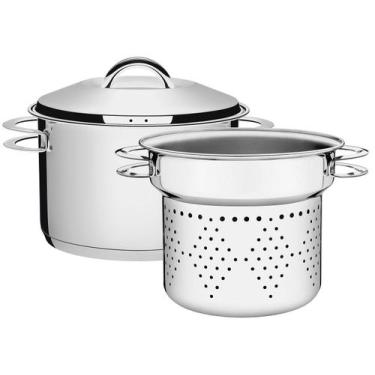 Imagem de Jogo Cozi-Pasta Tramontina Solar Em Aço Inox Fundo Triplo Com Alças 2 