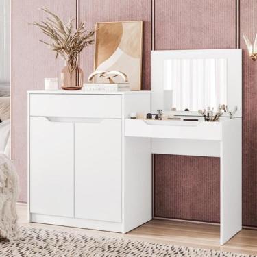 Imagem de Penteadeira Escrivaninha 2 Portas 1 Gaveta Trend Branco - Albatroz Móv