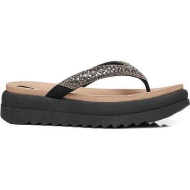 Imagem de Chinelo Pegada Feminino em Couro Cristal Preto-Feminino