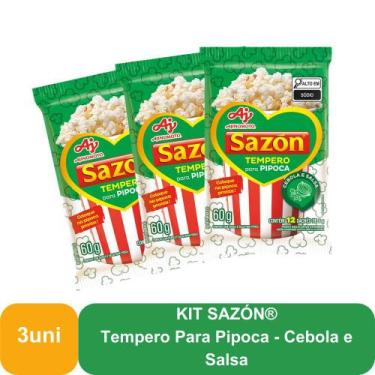 Imagem de KIT SAZÓN Tempero Para Pipoca - Cebola e Salsa - 3 Unidades - AJINOMOT