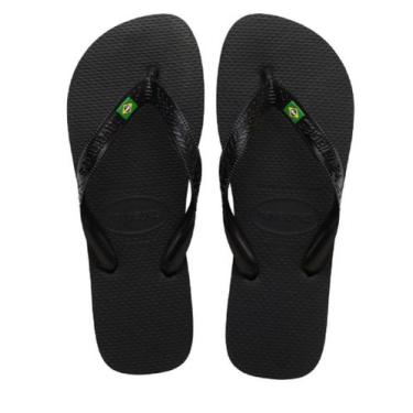 Imagem de Chinelo Havaianas Brasil Unissex Adulto (Bandeirinha), Preto, 41/42
