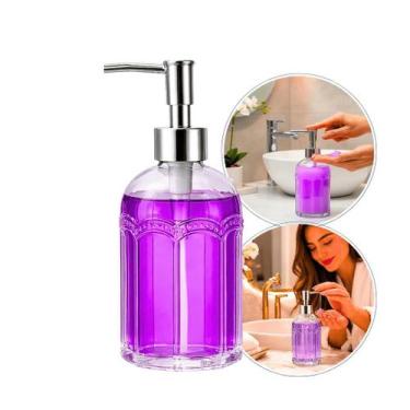 Imagem de Dispenser Porta Sabonete Líquido Vidro 350 ML Arabesco VIntage - Lyor