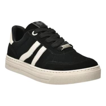 Imagem de Via Marte Tênis Nobuk Preto Marfim Feminino Confortável -, 36, Preto, 