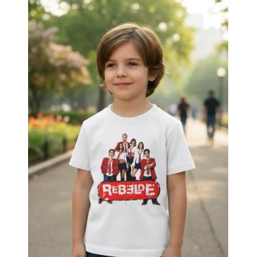 Imagem de Camiseta Infantil Rbd Rebelde Branca Mode1 100% Algodão - personalizad