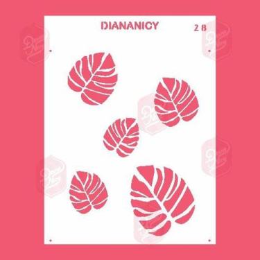 Imagem de Estêncil Diananicy Nº 28 - Stencil Folhas de Adão para Confeitaria - n