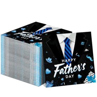 Imagem de Guardanapos de coquetel Telling Happy Fathers Day, papel de 3 dobras (