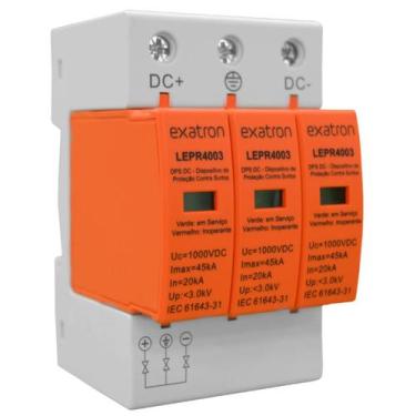 Imagem de Dps Dispositivo Protecao Contra Surtos 45ka 3 Polos 1000VDC - EXATRON