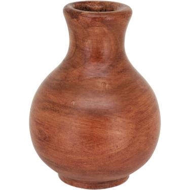 Imagem de VASO DECORATIVO ENFEITE PLANTA MADEIRA 17x13x13cm NATURAL