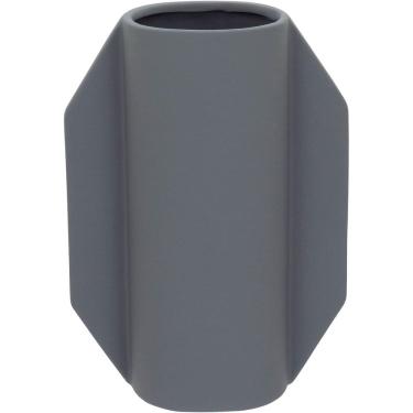 Imagem de VASO DECORATIVO ENFEITE PLANTA CERÂMICA 23x17x17cm CINZA