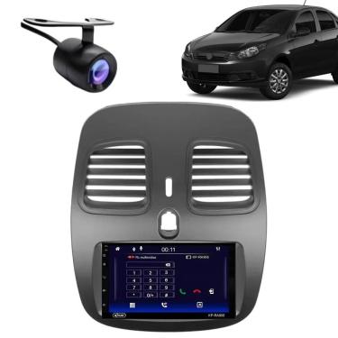 Imagem de Central Multimídia Automotiva Android Auto Grand Siena Moldura + Câm Preto Fosco 7 Touch Screen Bluetooth Wi-fi GPS