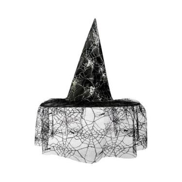 Imagem de Chapéu De Bruxa Feminino Para Halloween, 2 Peças, Acessório De Fantasi
