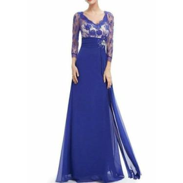 Imagem de Vestido longo Seda Chiffon madrinha festa casamento R-01 - Lua Serena,