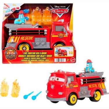 Imagem de Caminhao dos Bombeiros Red e Guido Carros Disney Mattel