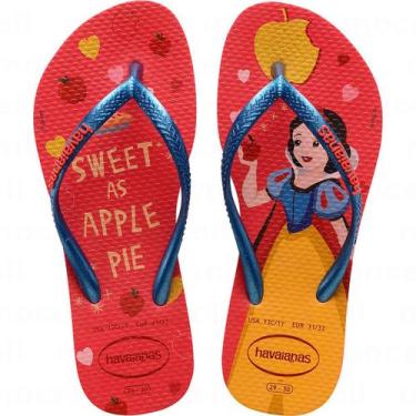 Imagem de Chinelo Havaianas Kids Slim Princess, 33/34, Vermelho