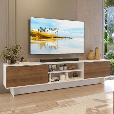 Imagem de Rack para TV até 80 Polegadas 218 cm 2 Portas Branco/Rustic Stella Mad