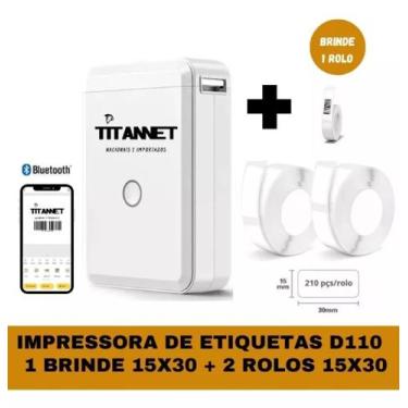 Imagem de Impressora Etiqueta Niimbot D110 +3 ROLOS 15X30