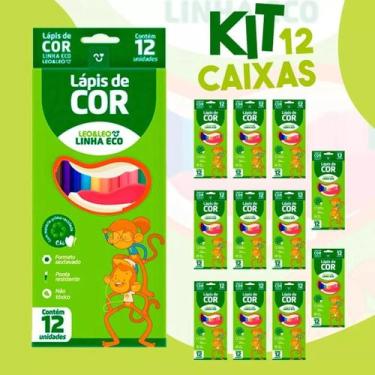 Imagem de Kit 12 Caixas De Lápis de Cor Grande com 12 Unidades Atacado - Leo & L