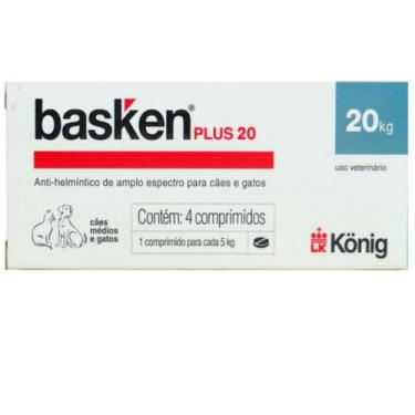 Imagem de Basken Plus 20 para Cães Médios e Gatos 1 Comprimido Para cada 5Kg Cx 