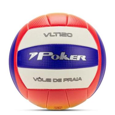 Imagem de Bola Poker Vôlei de Praia Training VLT 120 Unissex - Azul+Vermelho - Ú