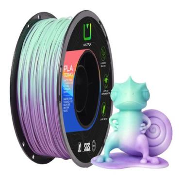 Imagem de Filamento Pla Termo Roxo e Verde 1kg Multfila Impressora 3D 1.75mm - M