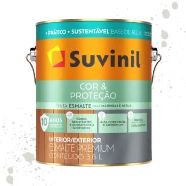 Imagem de Esmalte Cor E Proteção Base Água Acetinado Platina Suvinil 3,6L - SUVI