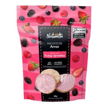 Imagem de Biscoito de Arroz Naturatta Cobertura Sabor Frutas Vermelhas 60g