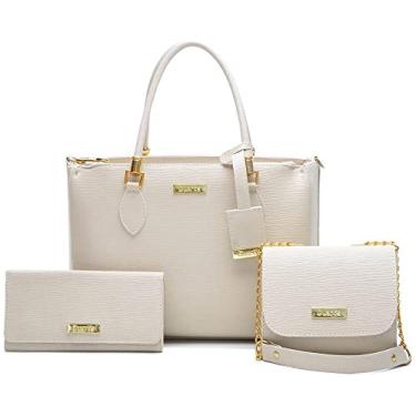 Imagem de Kit 2 Bolsas e Carteira Feminina Duart's Elegante Festa Branco