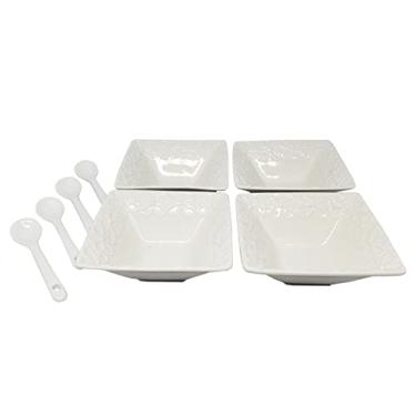 Imagem de KIT MOLHEIRA PORCELANA COM 8PCS PETISQUEIRA MESA POSTA cor:branco
