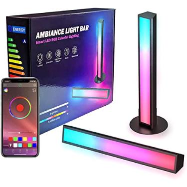 Imagem de Barras de luz LED inteligentes, barra de luz RGB com 8 modos de cena e modos de música, barra de luz colorida Bluetooth para retroiluminação de ambiente, iluminação de jogos, festa, PC, TV, decoração de quarto