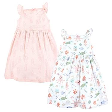 Imagem de Hudson Baby Vestidos de algodão para bebês meninas, Mar pastel, 3-6 Meses