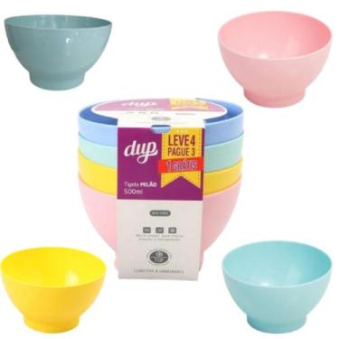 Imagem de Kit Tigelas Bowl Vasilha Potes Plástico De Qualidade Para Sopas Frutas