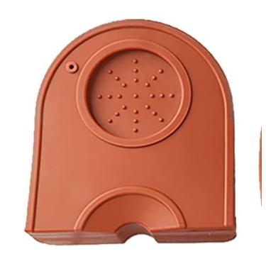 Imagem de AISAMEFE Tapete de silicone seguro para alimentos, tapete de calcadeira antideslizante, almofada de calcamento de canto, almofada de suporte macio não escorregadio, ferramenta barista para cozinha doméstica escritório bar loja, preto/marrom, M/G/GG (M, marrom)