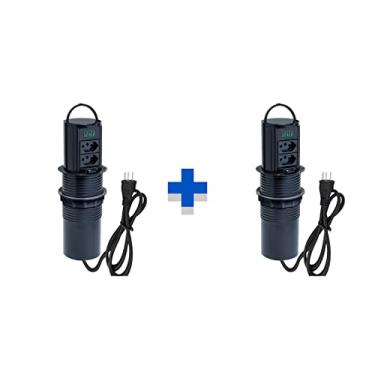 Imagem de Kit 2 Torres De Tomada Totem Manual Alça 2 Tom 10A 3USB 5.2A COR:PRETO