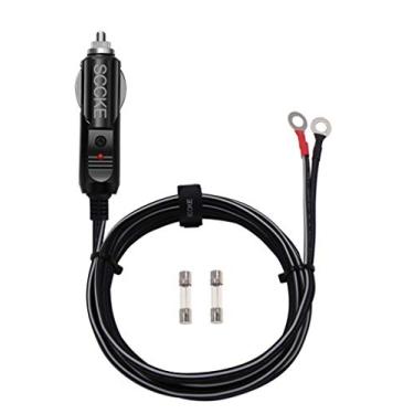 Imagem de SCCKE Cabo de alimentação resistente 14 AWG 20 A, adaptador de isqueiro de cigarro com cabo de 1,9 m e 1,9 m AWG para inversor, bomba de ar e copo elétrico DIY
