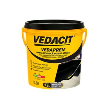 Imagem de Vedapren preto manta liquida asfaltica 3,6L Vedacit