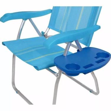 Imagem de Mesa Portátil Plástica Para Cadeira Praia Azul Mor