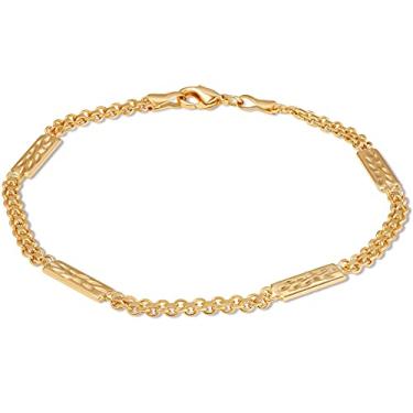 Imagem de Barzel Tornozeleira com etiqueta banhada a ouro 18 K com bismarck para mulheres - Feita no Brasil